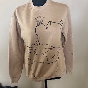 Disney Tan Winnie the Pooh Sweatshirt “Live Bother Free” XS